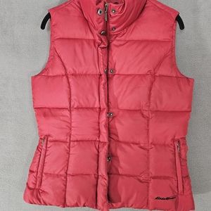 Eddie Bauer Womens Wine Red EB700 Quilted Premium Goose Down Puffer Vest Size M